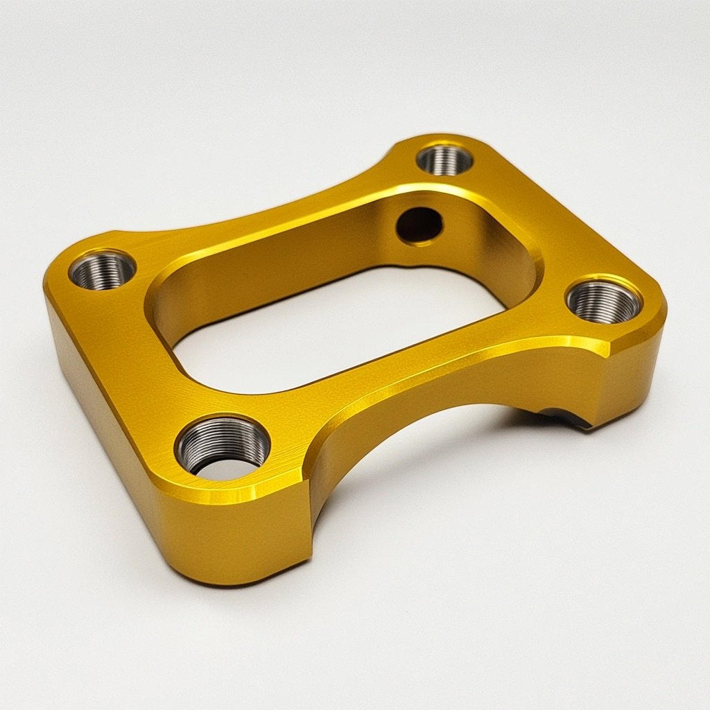 sandblast with anodized yellow cnc machining parts