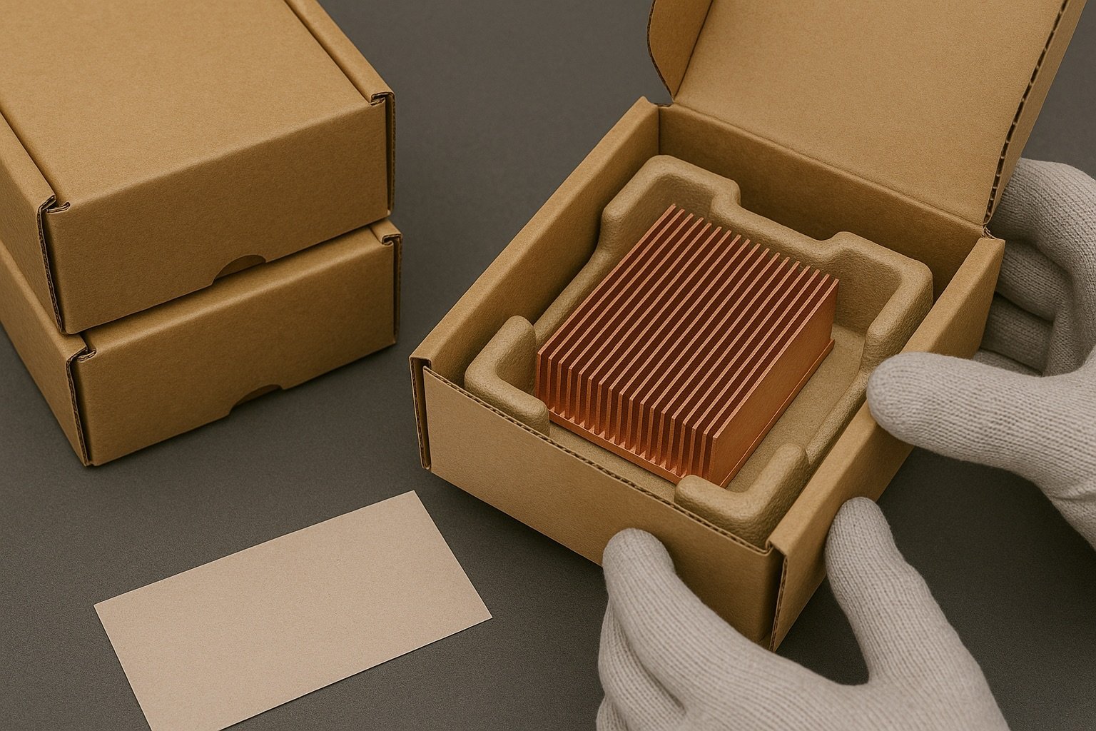 packaging inspection for skived fin heat sink.jpeg